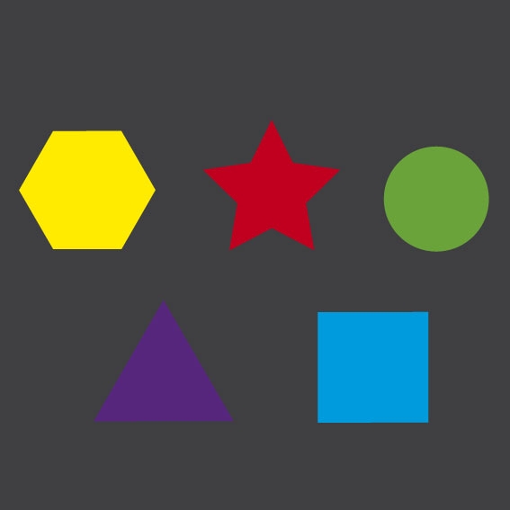 Hexagon, Star, Circle, Triangle, and Square playground marking shapes